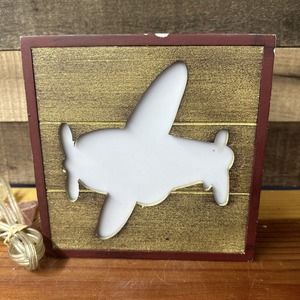 Mastercraft Wooden Box Cut Out Of Airplane Light